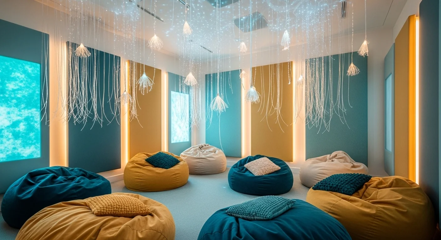 Sensory room with bean bags